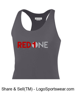 Grey Ladies Sports Tank - Scarlet/Grey Logo Design Zoom